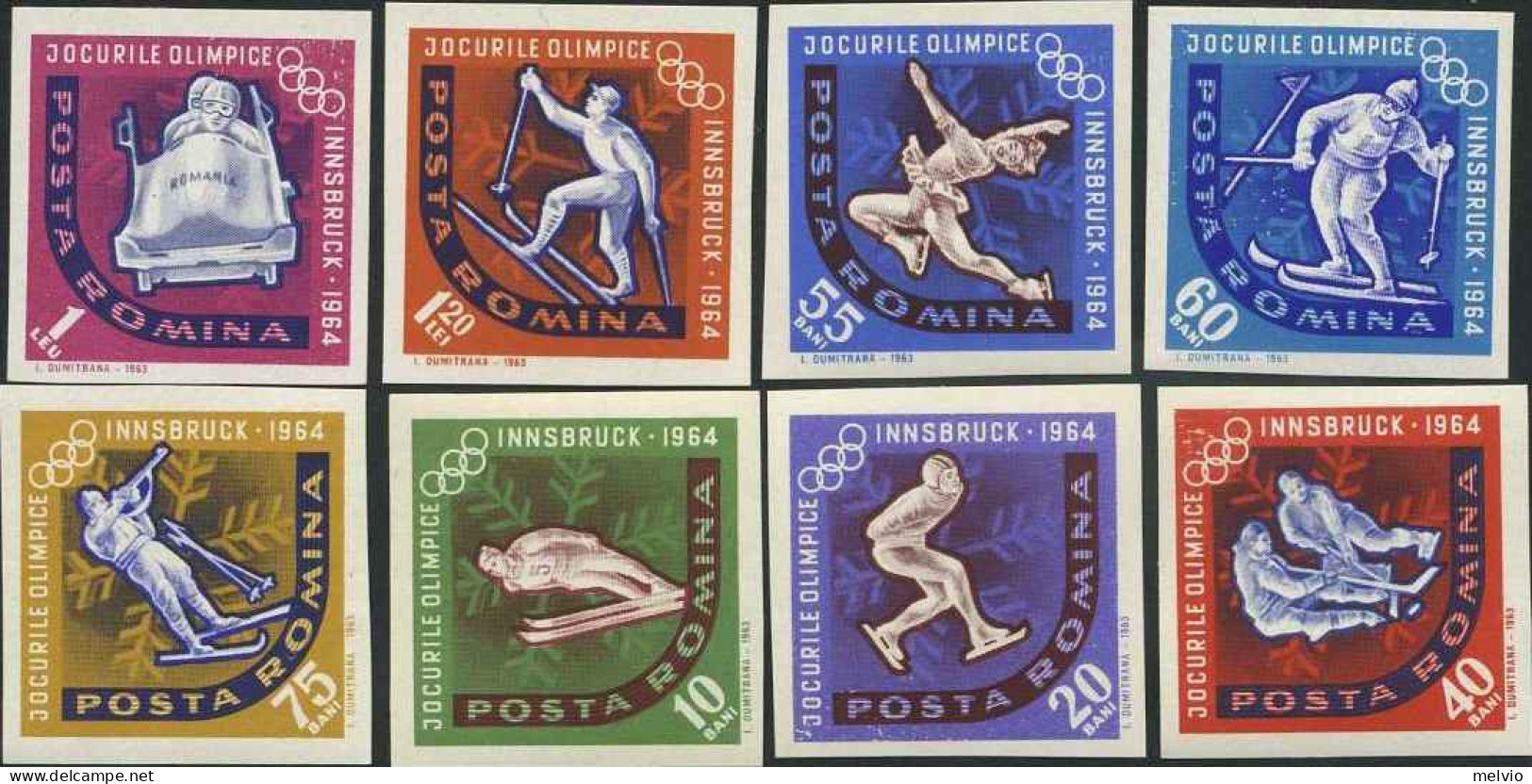 1964-Romania (MNH=**) Non Dentellati S.8v."giochi Olimpici Invernali A Innsbruck - Other & Unclassified
