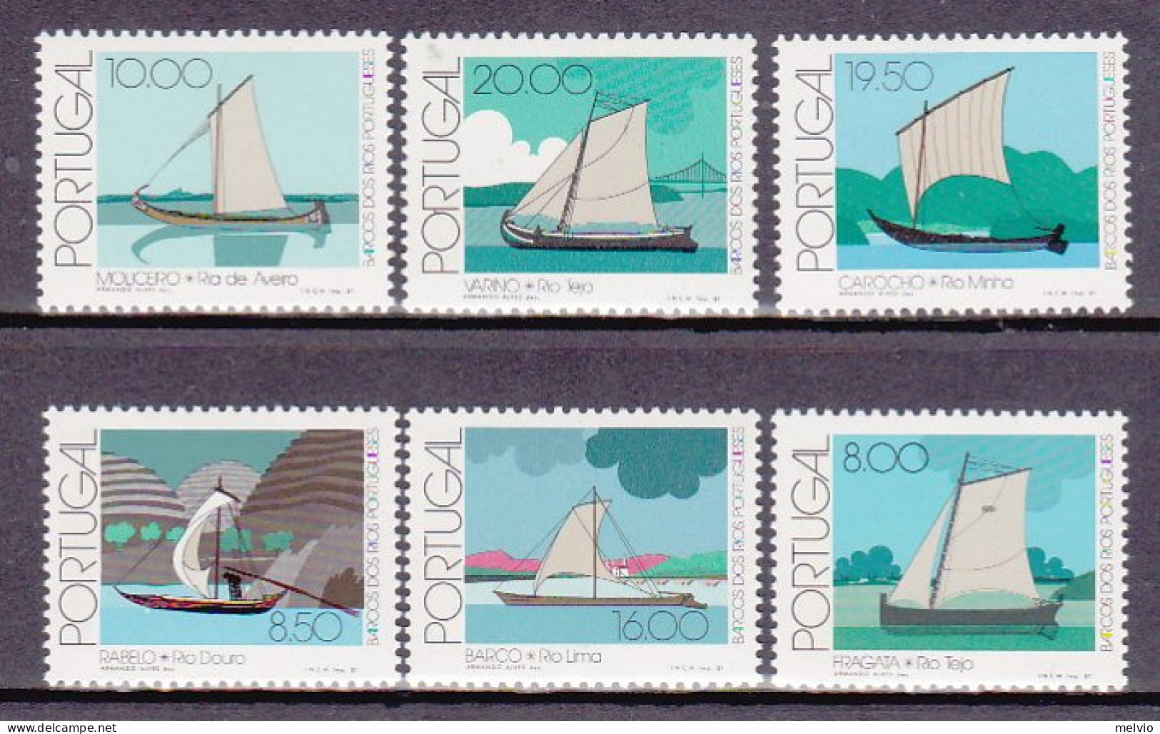 1981-Portogallo (MNH=**) S.6v."Imbarcazioni Fluviali Portoghesi" - Other & Unclassified