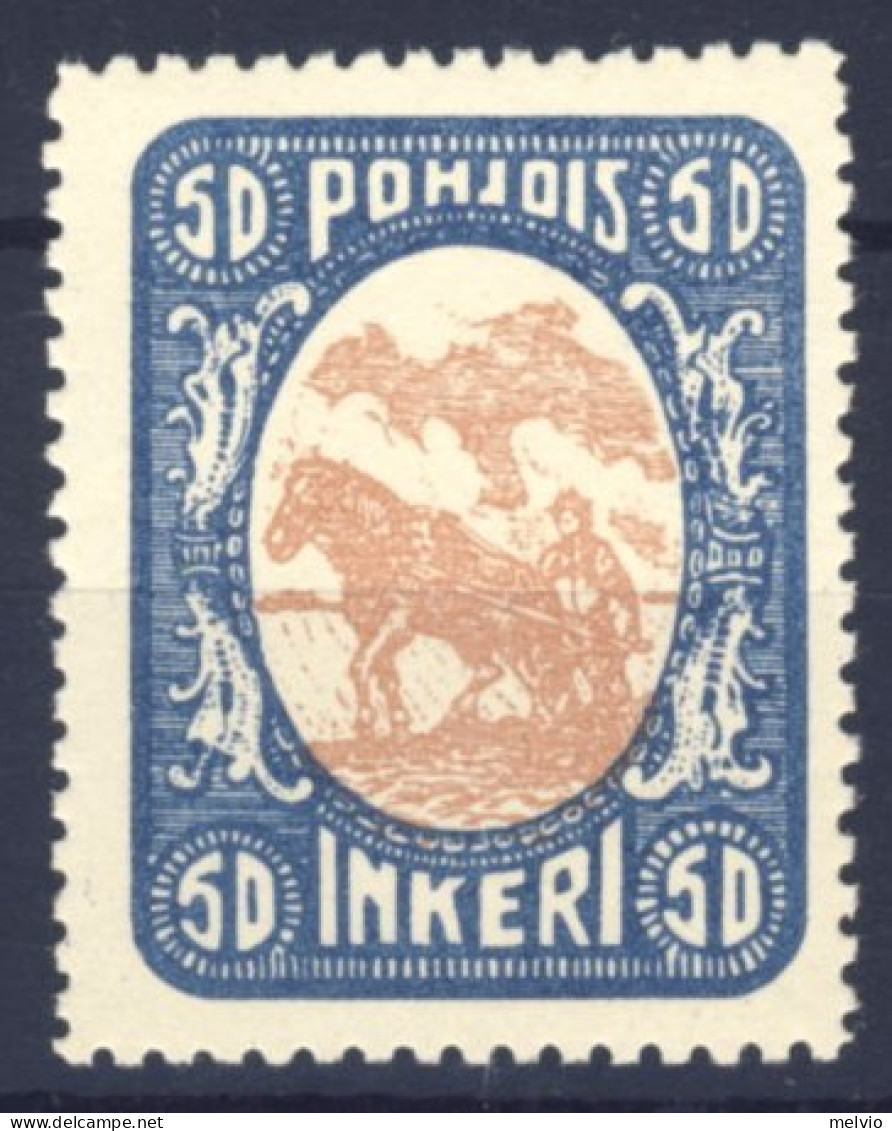 1920-Ingria Russia (MNH=**) 50k. Contadino Aratro - Autres & Non Classés
