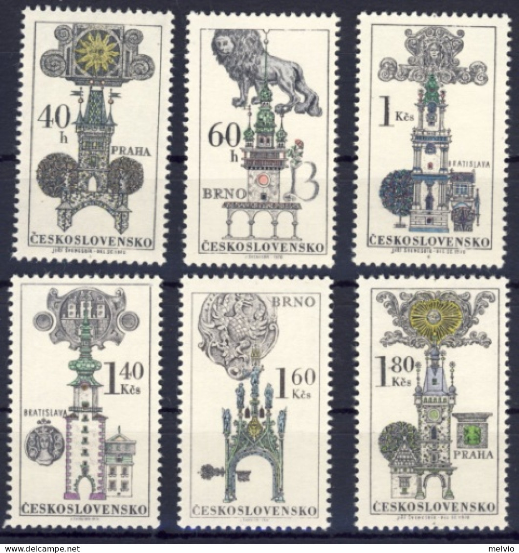 1970-Cecoslovacchia (MNH=**) Serie 6 Valori Stemmi - Sonstige & Ohne Zuordnung