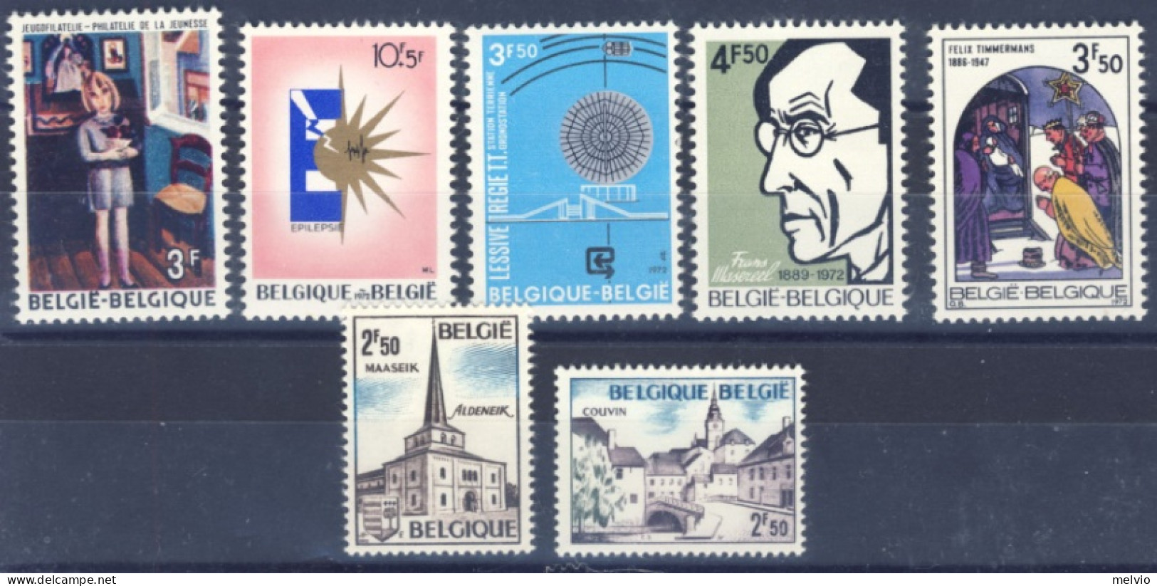 1972-Belgio (MNH=**) 6 Serie 7 Valori - Autres & Non Classés