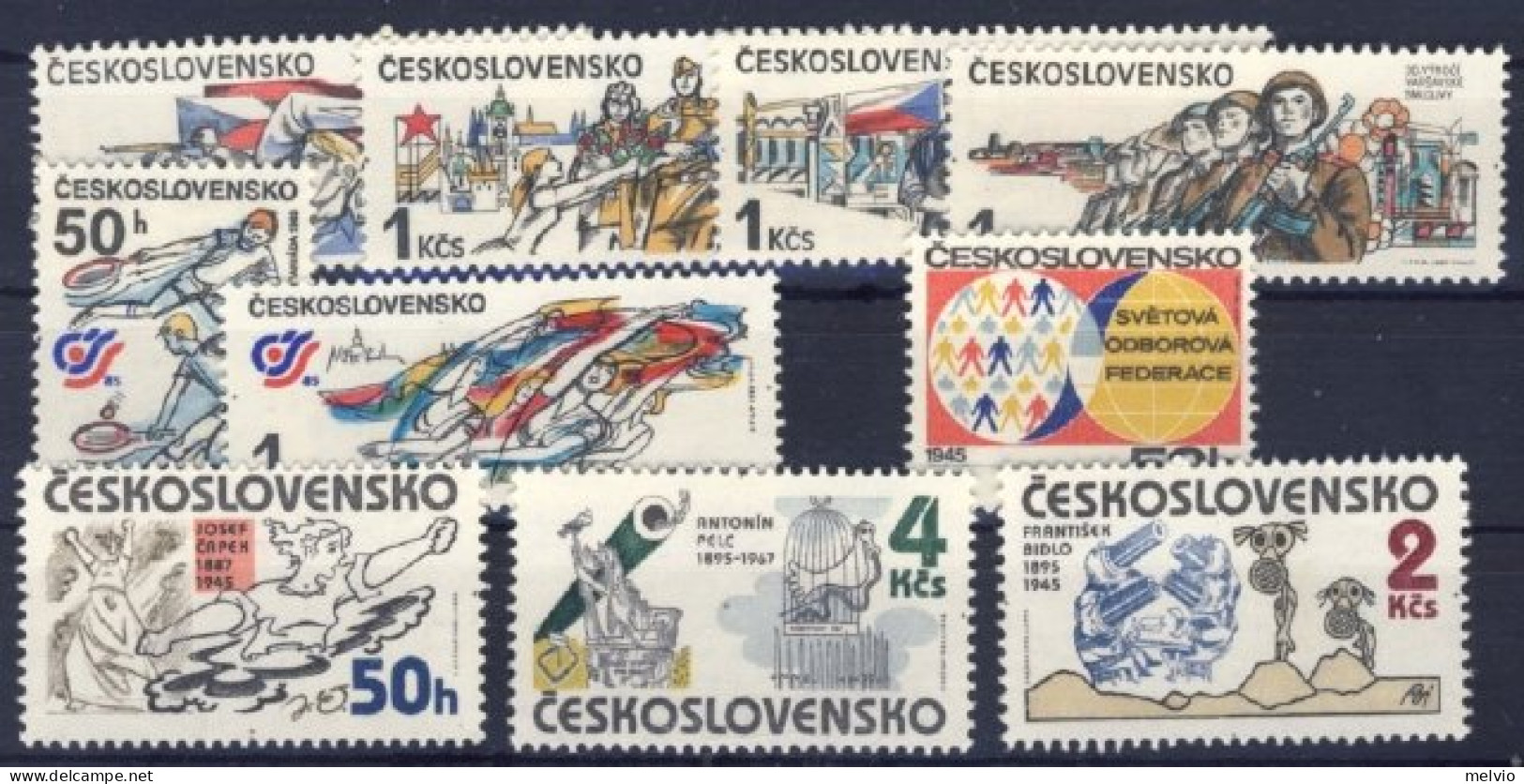 1985-Cecoslovacchia (MNH=**) 4 Serie 10 Valori - Sonstige & Ohne Zuordnung