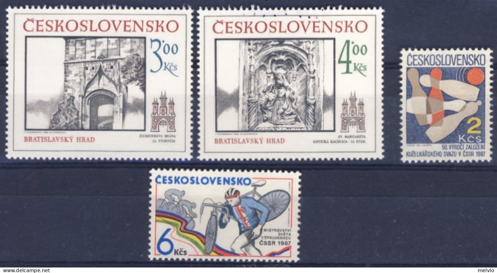 1986-Cecoslovacchia (MNH=**) 3 Serie 4 Valori - Other & Unclassified