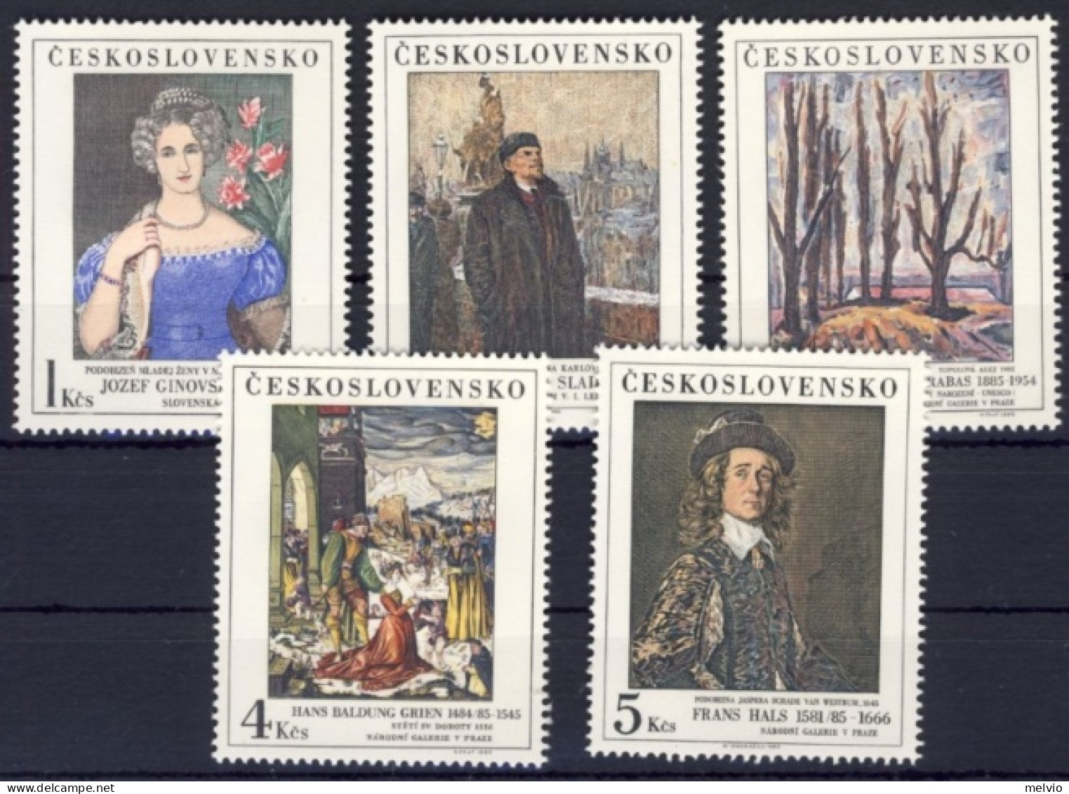 1985-Cecoslovacchia (MNH=**) Serie 5 Valori Arte - Andere & Zonder Classificatie