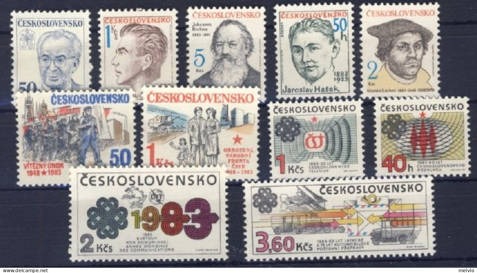 1983-Cecoslovacchia (MNH=**) 3 Serie 11 Valori - Otros & Sin Clasificación