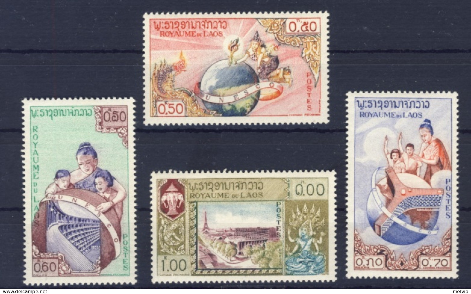 1958-Laos (MNH=**) Serie 4 Valori UNESCO - Laos