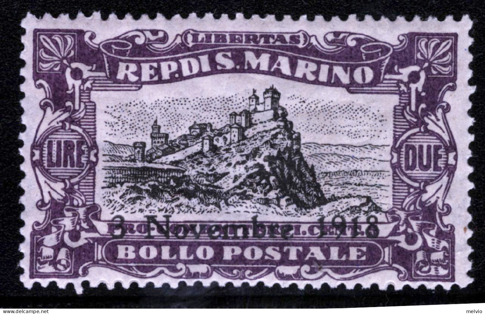 1918-San Marino (MNH=**) L.2 Celebrazione Vittoria - Unused Stamps