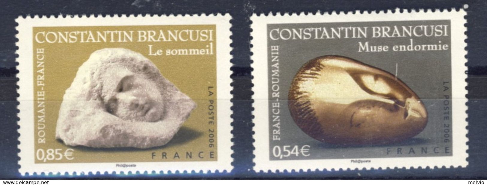 2006-Francia (MNH=**) Serie 2 Valori Sculture Di Costantino Brancusi - Unused Stamps