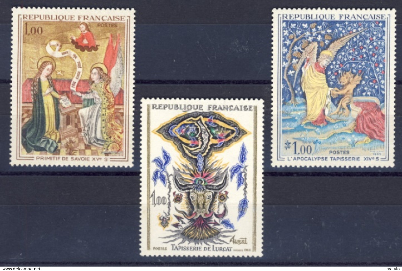 1960circa-Francia (MNH=**) 3 Valori Arte - Neufs