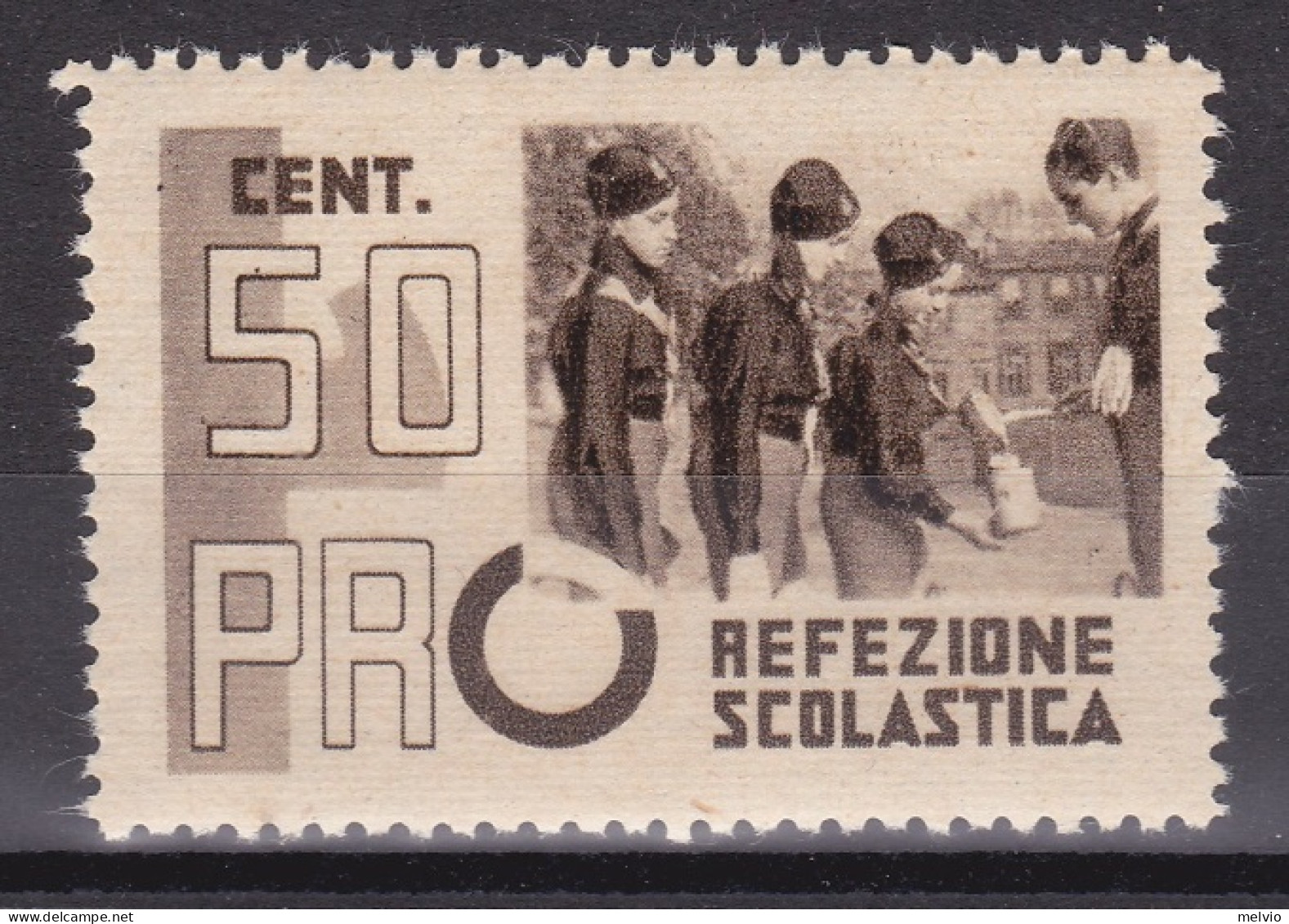 1940-circa-Italia (MNH=**) Erinnofilo 50c. Balilla Pro Refezione Scolastica - Erinnophilie