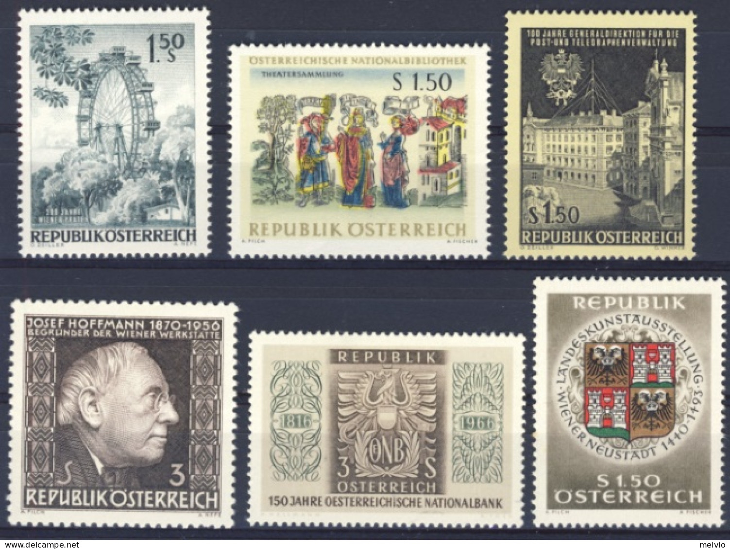 1966-Austria (MNH=**) 6 Valori - Sonstige & Ohne Zuordnung
