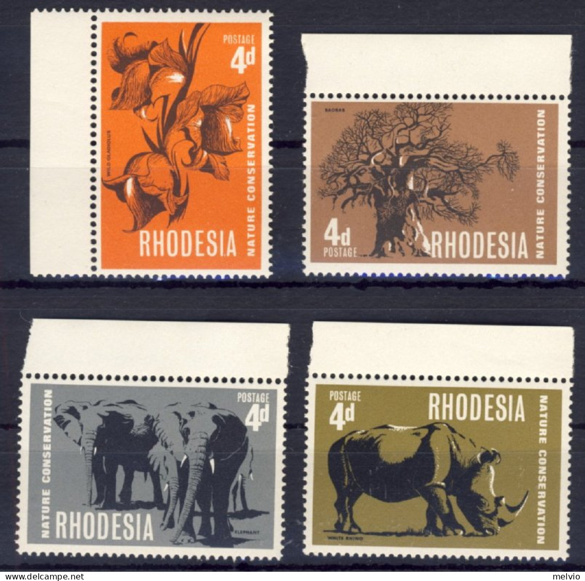 1967-Rodesia (MNH=**) Serie 4 Valori Salvaguardia Della Natura - Autres & Non Classés