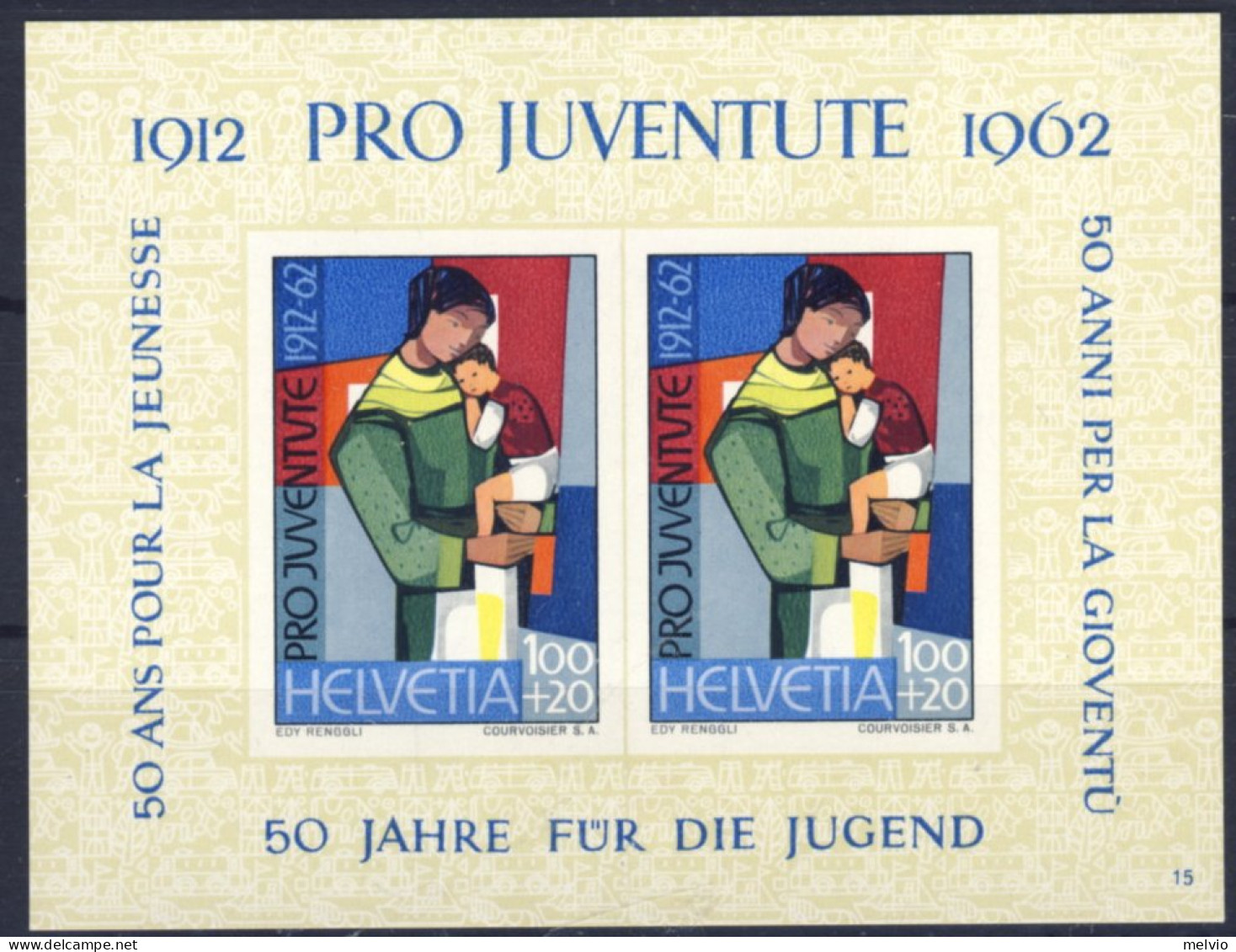 1962-Svizzera (MNH=**) Foglietto 2 Valori Pro Juventute - Autres & Non Classés