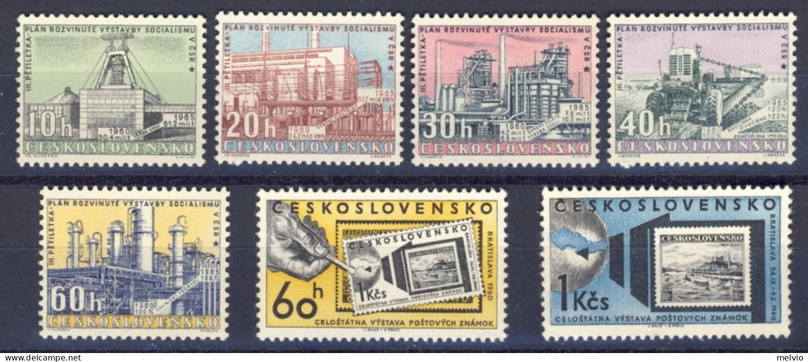 1960-Cecoslovacchia (MNH=**) 2 Serie 7 Valori - Autres & Non Classés