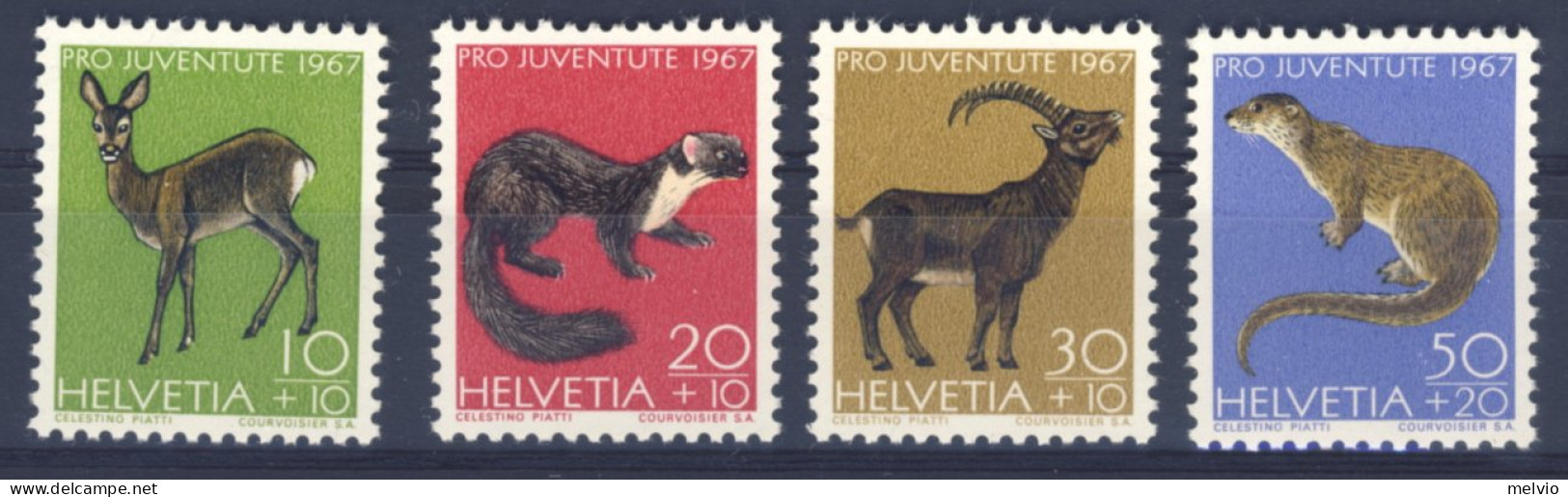 1967-Svizzera (MNH=**) Serie 4 Valori Animali - Other & Unclassified