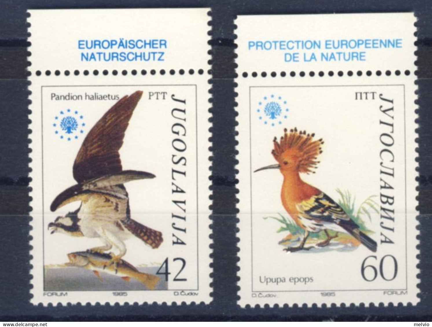 1985-Jugoslavia (MNH=**) Serie 2 Valori Uccelli - Other & Unclassified