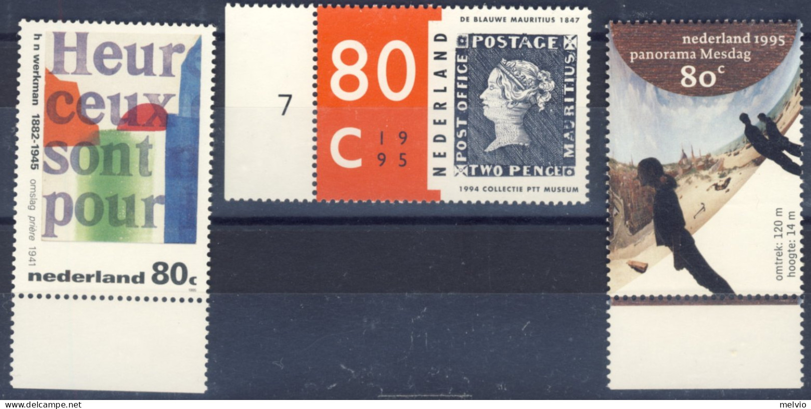 1995-Olanda (MNH=**) Serie 3 Valori Avvenimenti Vari - Unused Stamps