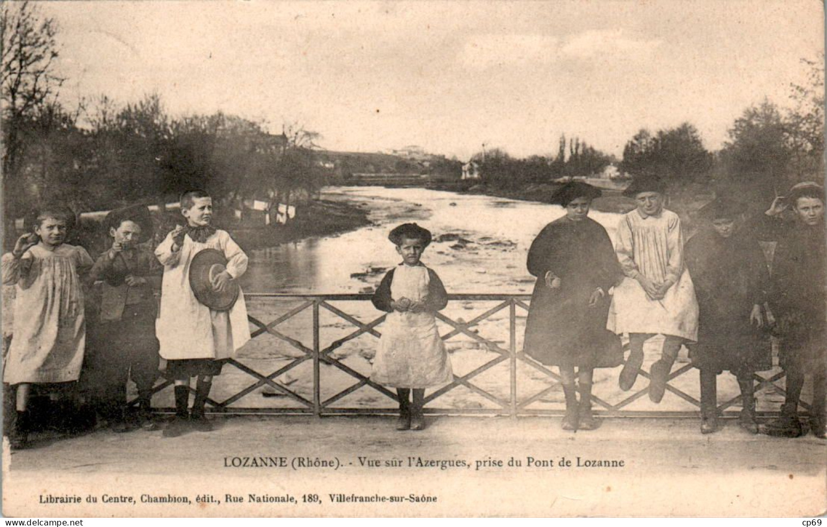 Lozanne Canton D'Anse Vue Sur L'Azergues Prise Du Pont De Lozanne Rhône 69380 Cpa Voyagée En 1905 En TB.Etat - Andere & Zonder Classificatie