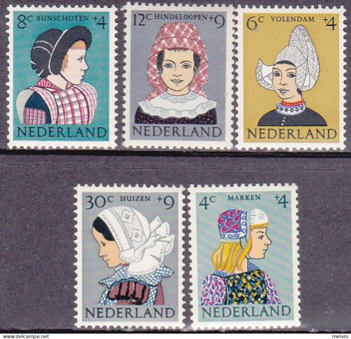1960-Olanda (MNH=**) S.5v."Donne In Costume" - Neufs