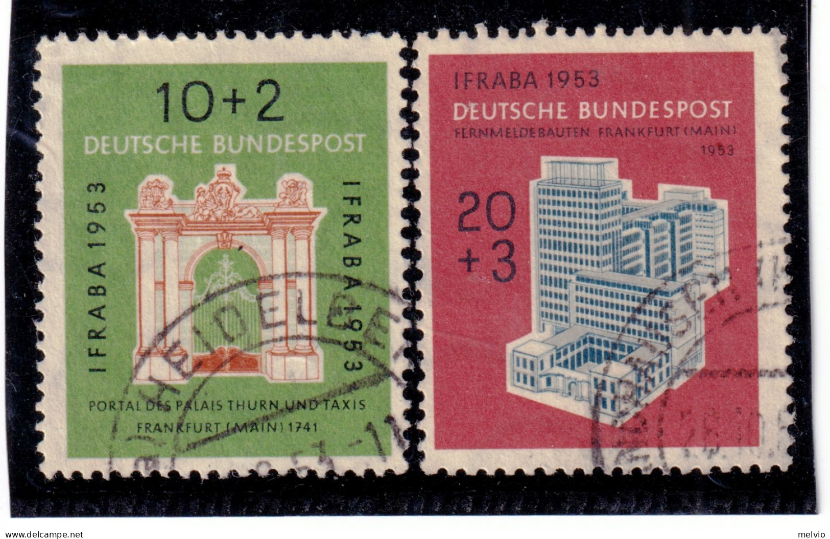 1953 GERMANIA Esposizione Filatelica IFRABA A Francoforte Serie Completa Usata - Used Stamps