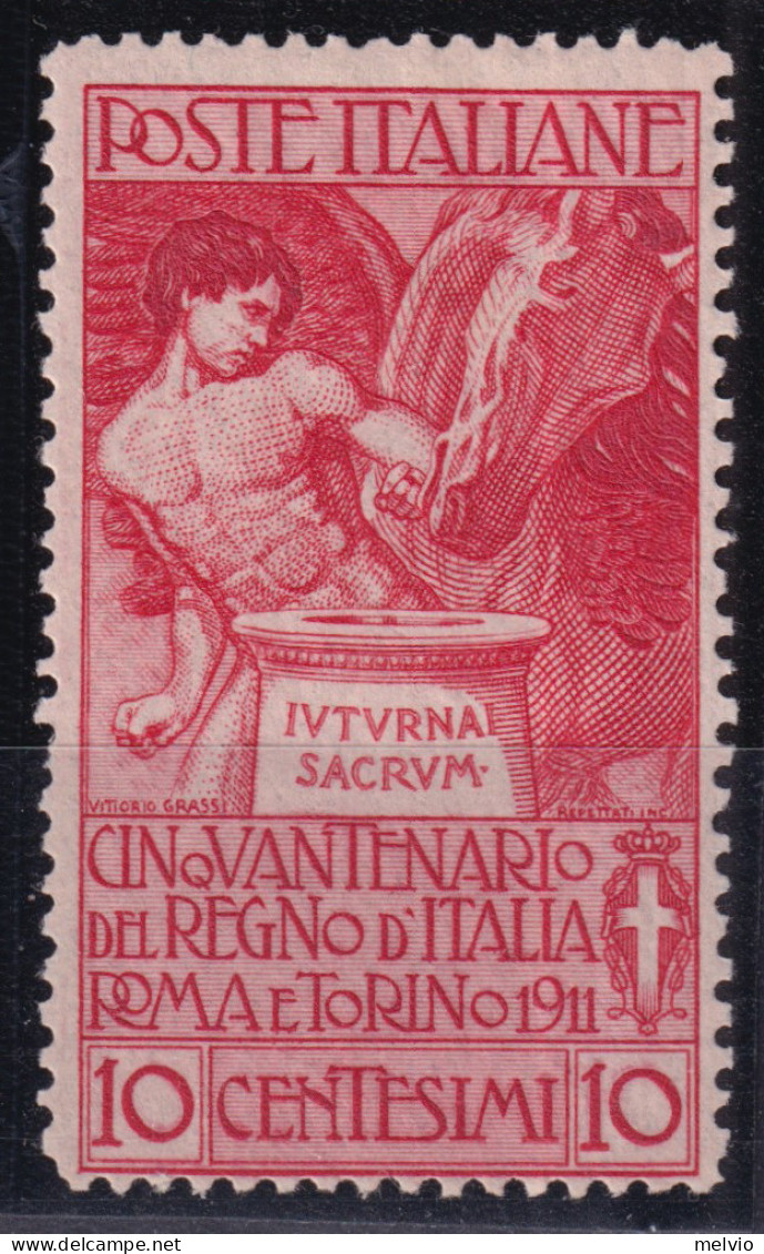 1911- 50^ UNITA' D'ITALIA C.10 Nuovo Traccia Linguella - Neufs