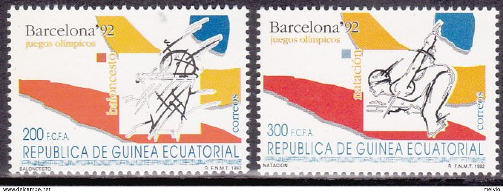 1992-Guinea Equatoriale (MNH=**) S.2v."giochi Olimpici Di Barcellona" - Equatorial Guinea