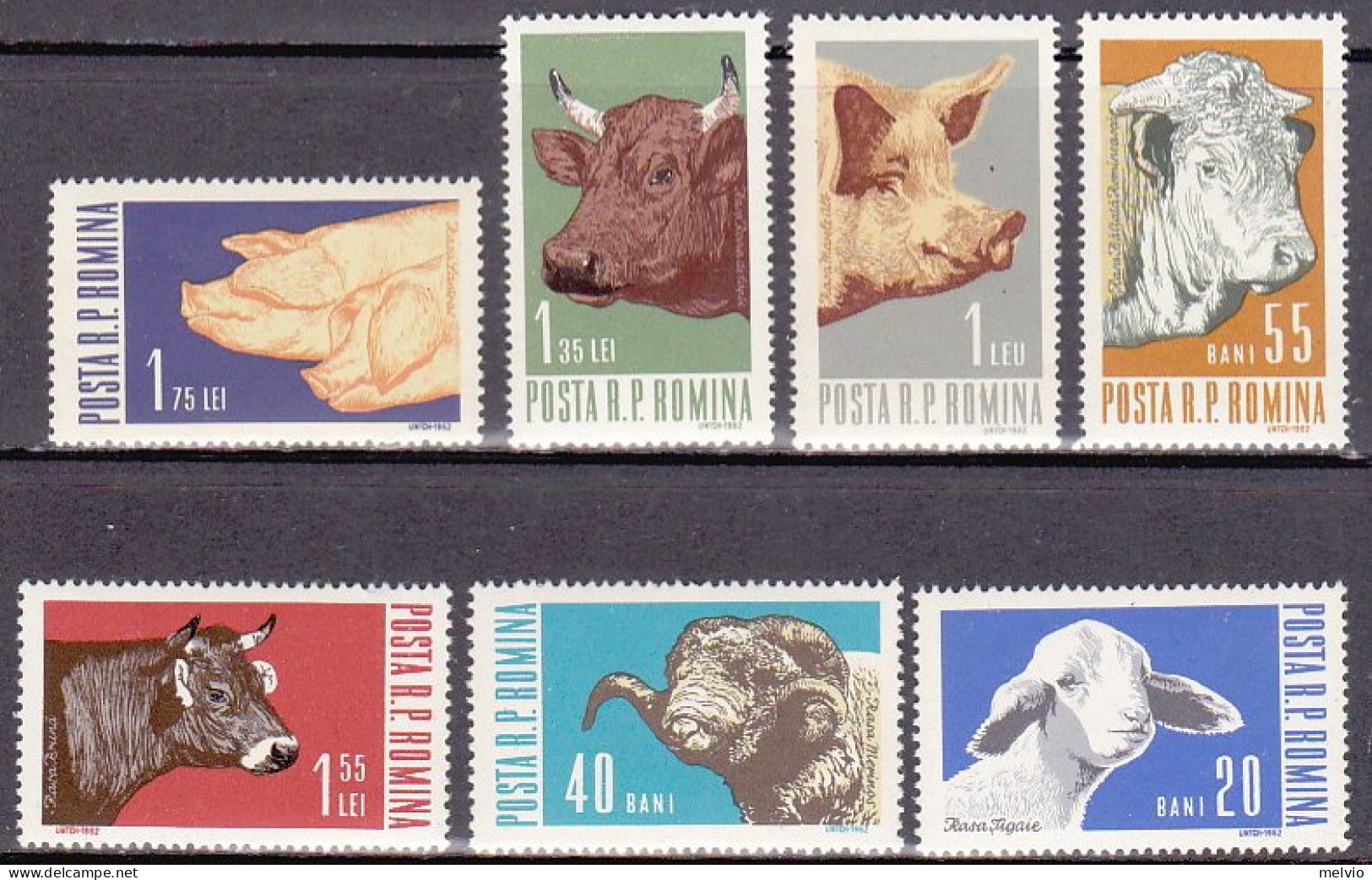 1962-Romania (MNH=**) S.7v."Animali"catalogo Euro 6,5 - Sonstige & Ohne Zuordnung