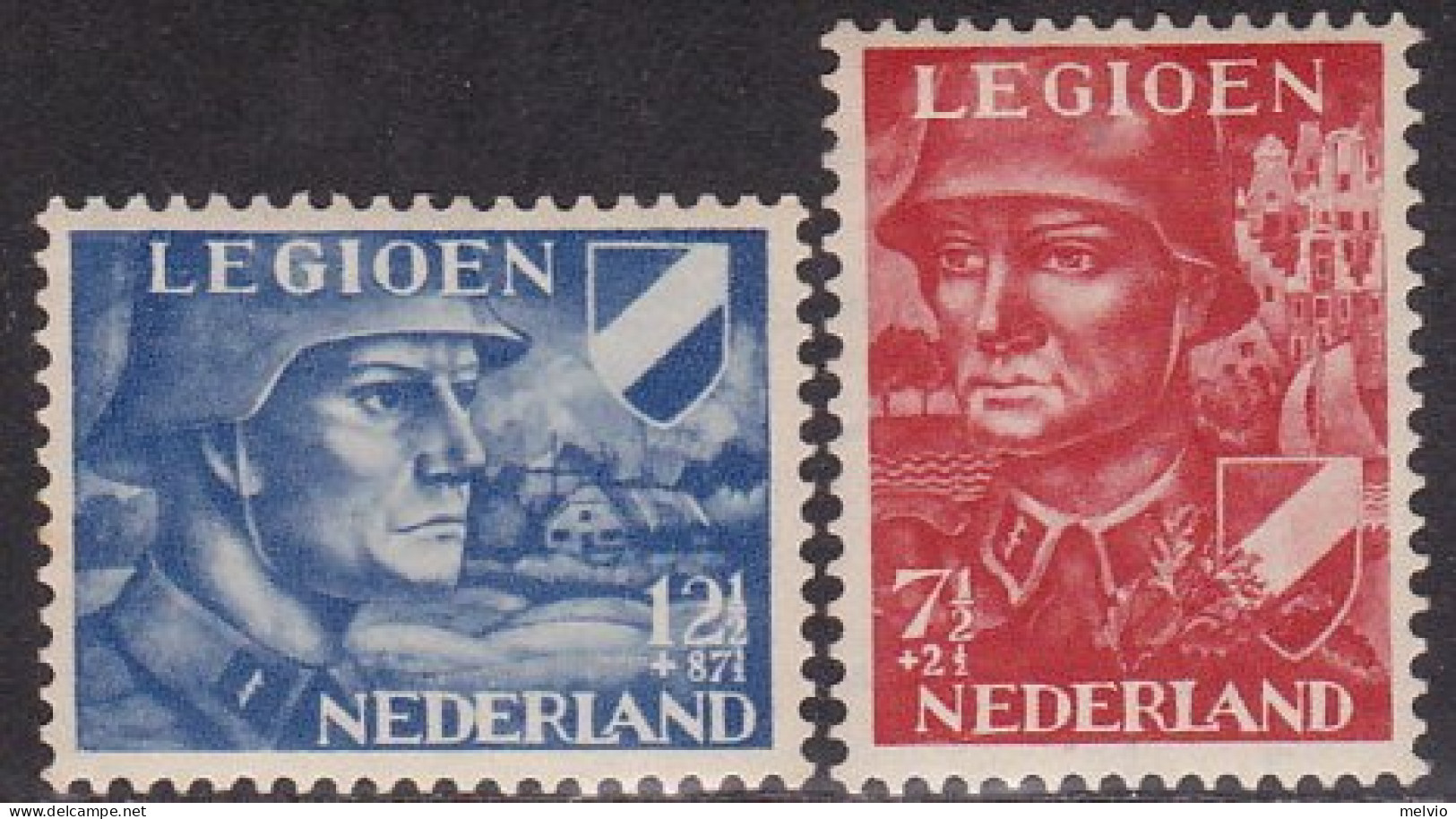 1942-Olanda (MNH=**) S.2v."pro Legione Olandese"catalogo Unificato Euro 10 - Nuevos