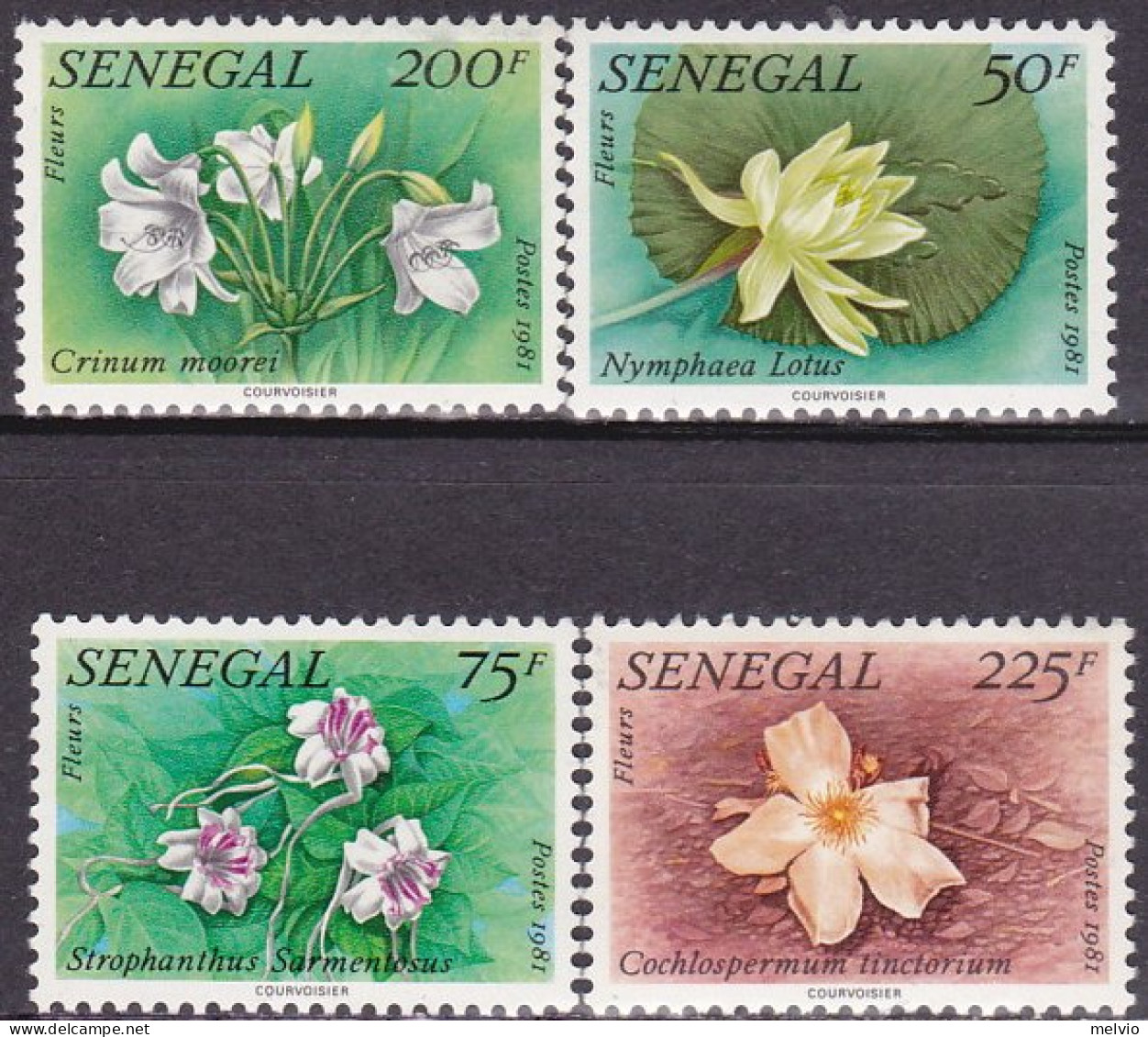 1982-Senegal (MNH=**) S.4v."fiori"catalogo Yvert Euro 6 - Senegal (1960-...)