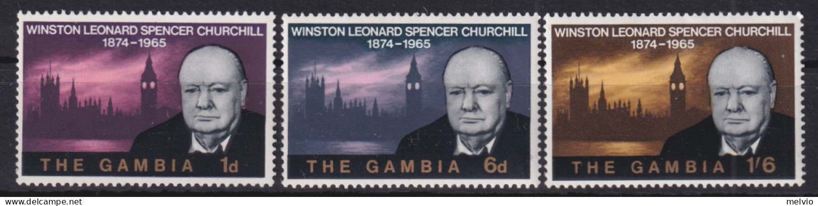 1966-Gambia (MNH=**) S.3v."Churchill E La Casa Del Parlamento Britannico" - Gambie (1965-...)