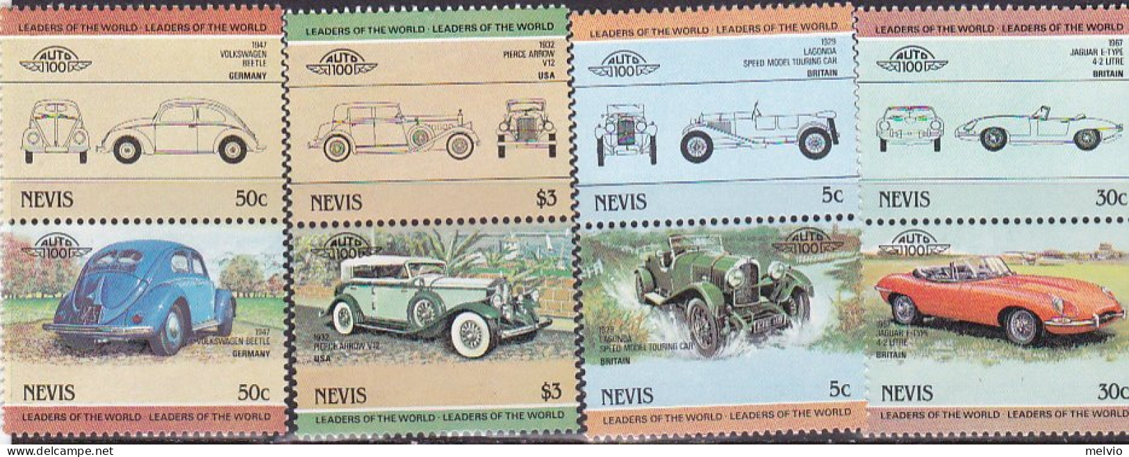 1984-Nevis (MNH=**) S.8v."automobili,seconda Serie" - Autres - Amérique