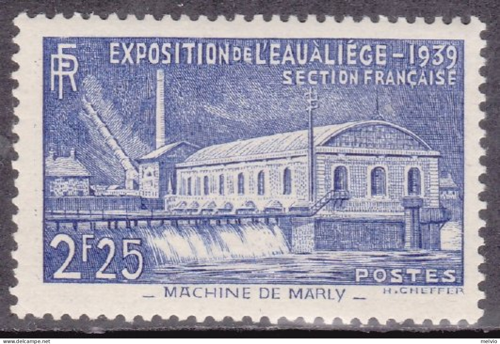 1939-Francia (MLH=*) S.1v.con TL (light Hinge) "esposizione Dell'acqua A Liegi"l - Neufs