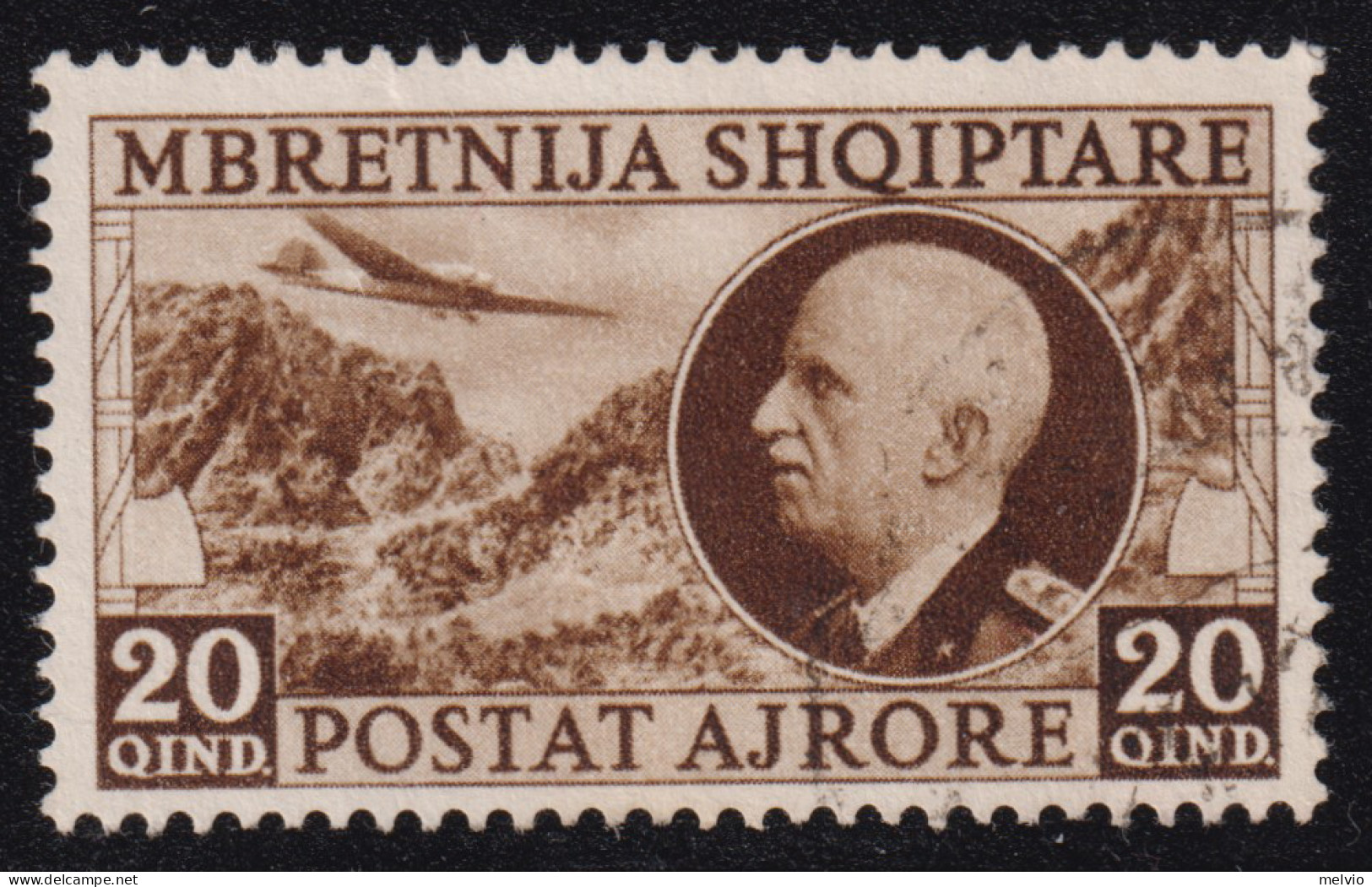 1939-Albania Occupazione Italiana (O=used) Posta Aerea 20q. (P.A. 4) - Albanie