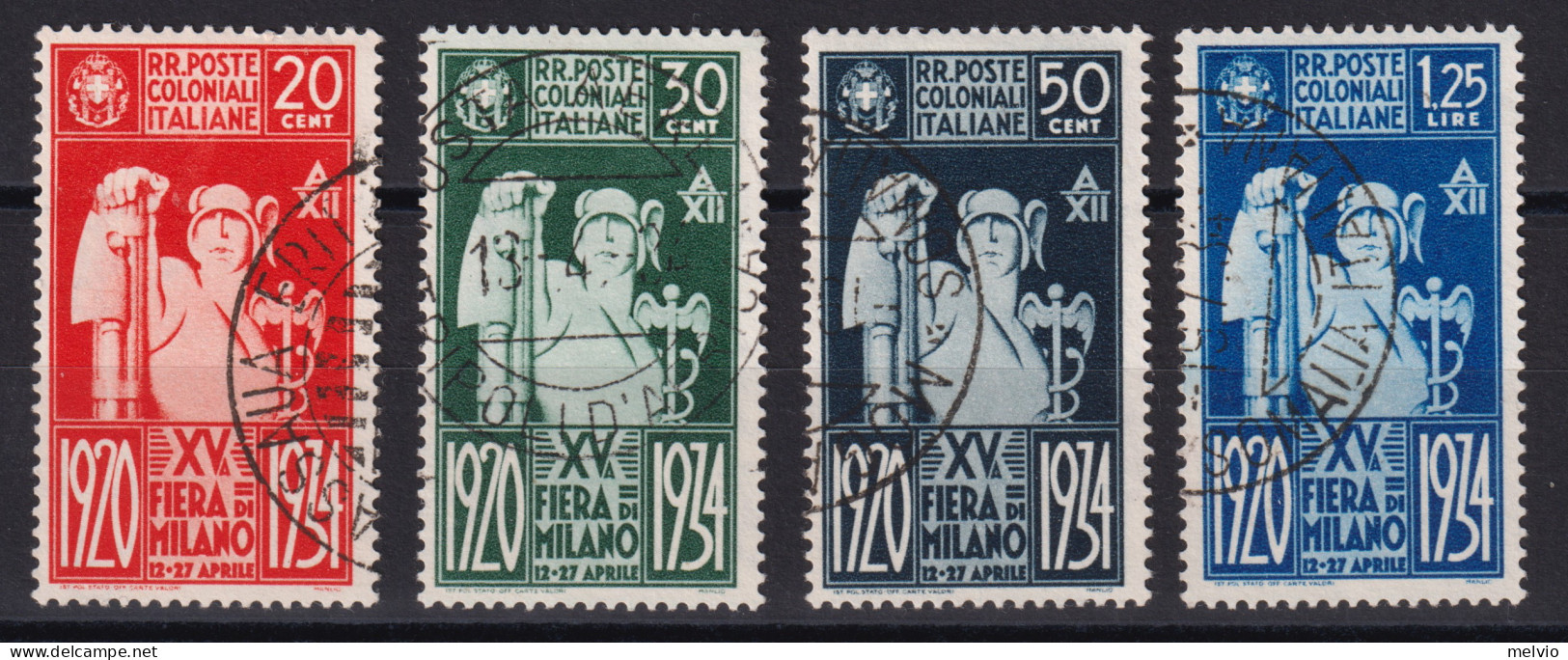 1934-Emissioni Generali (O=used) Serie 4 Valori Fiera Di Milano (42/5) - General Issues