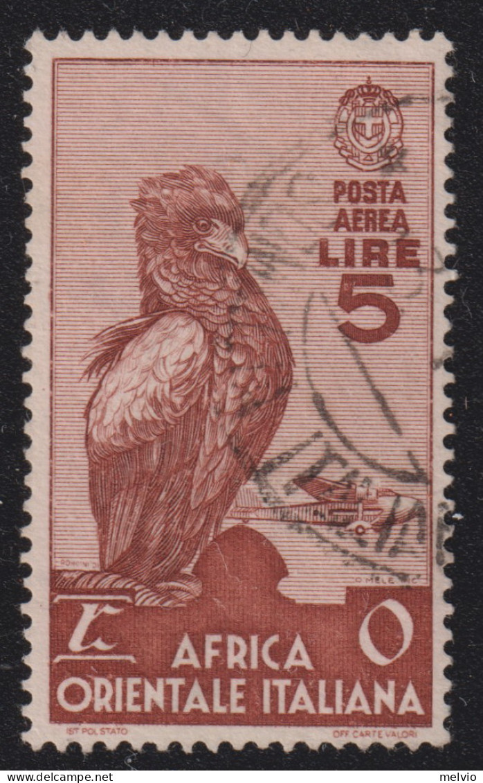 1938-Africa Orientale Italiana (O=used) Posta Aerea L. 5 Falco Giocoliere - Afrique Orientale Italienne