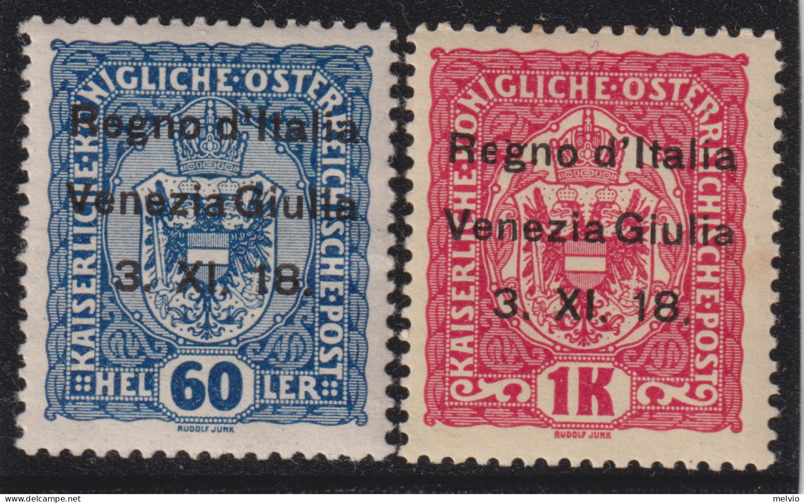 1918-Venezia Giulia (MLH=*) 60c. + 1k. - Venezia Giuliana