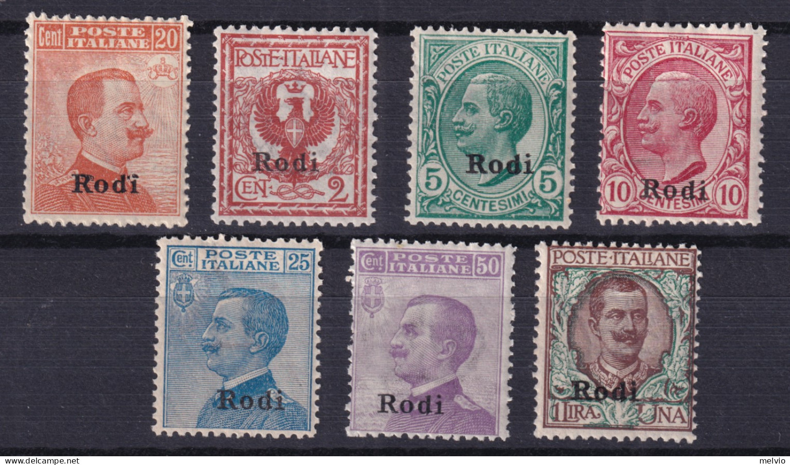 1912-Rodi (MNH=**) 7 Valori (catalogo Sassone Euro 90) - Ägäis (Rodi)