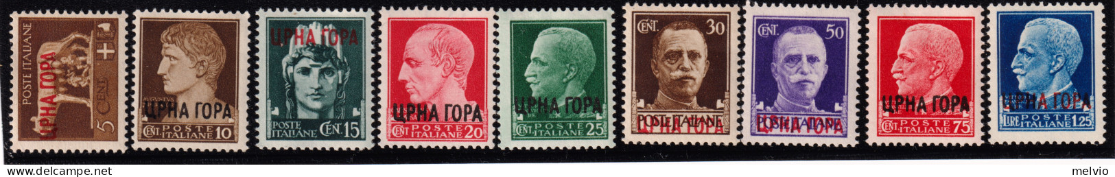 1941-Montenegro 9 Valori Soprastampati Cerna Gora (15/23) - Montenegro