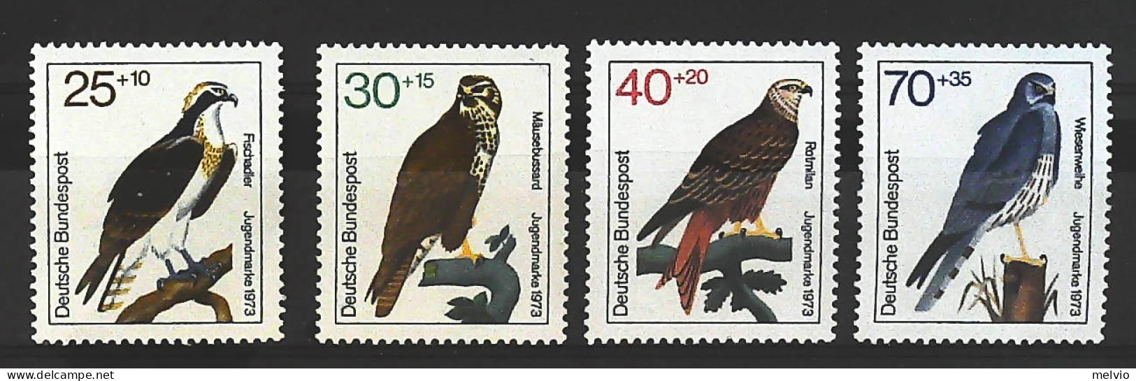 1973-Germania (MNH=**) Serie 4 Valori Uccelli - Autres & Non Classés