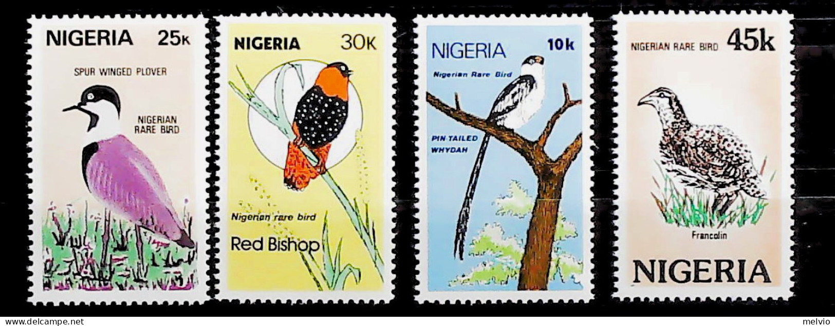 1984-Nigeria (MNH=**) Serie 4 Valori Uccelli - Nigeria (1961-...)