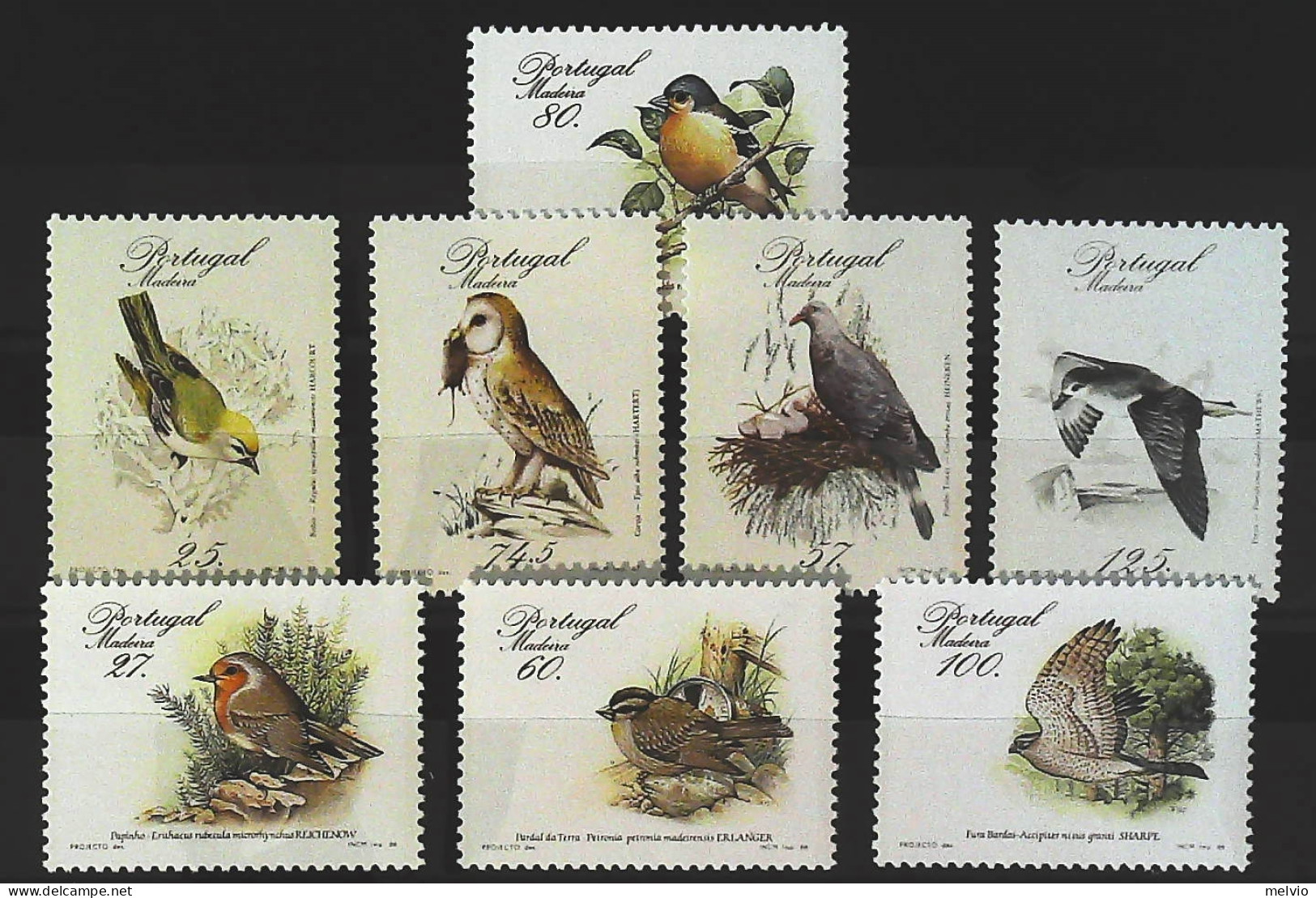 1988-Madera  (MNH=**) Serie Otto Valori Uccelli - Madeira