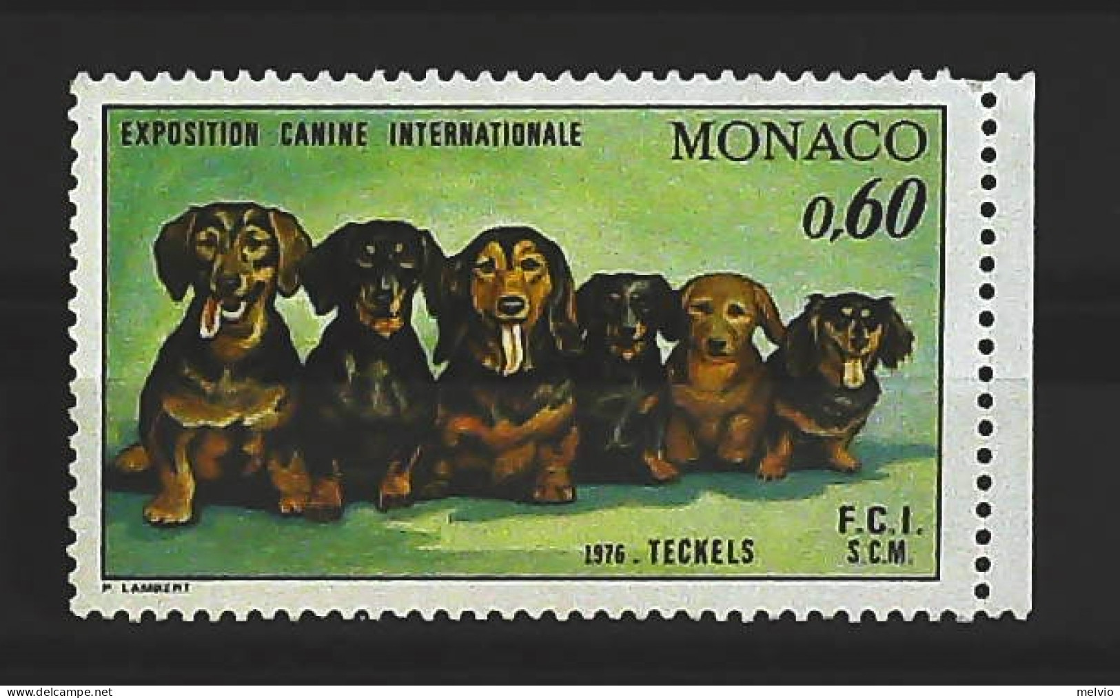 1976-Monaco (MNH=**) 1 Valore Cani - Autres & Non Classés