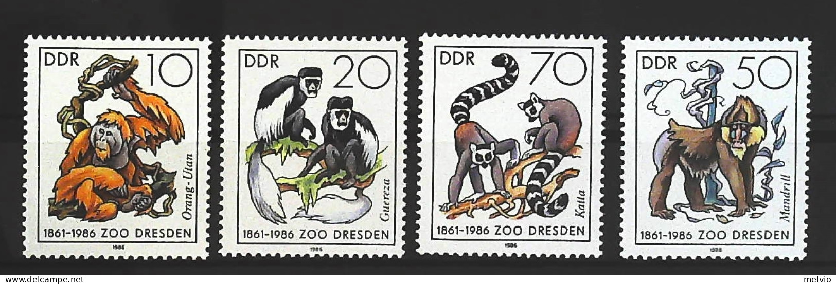 1986-Germania (MNH=**) Serie 4 Valori Scimmie - Other & Unclassified