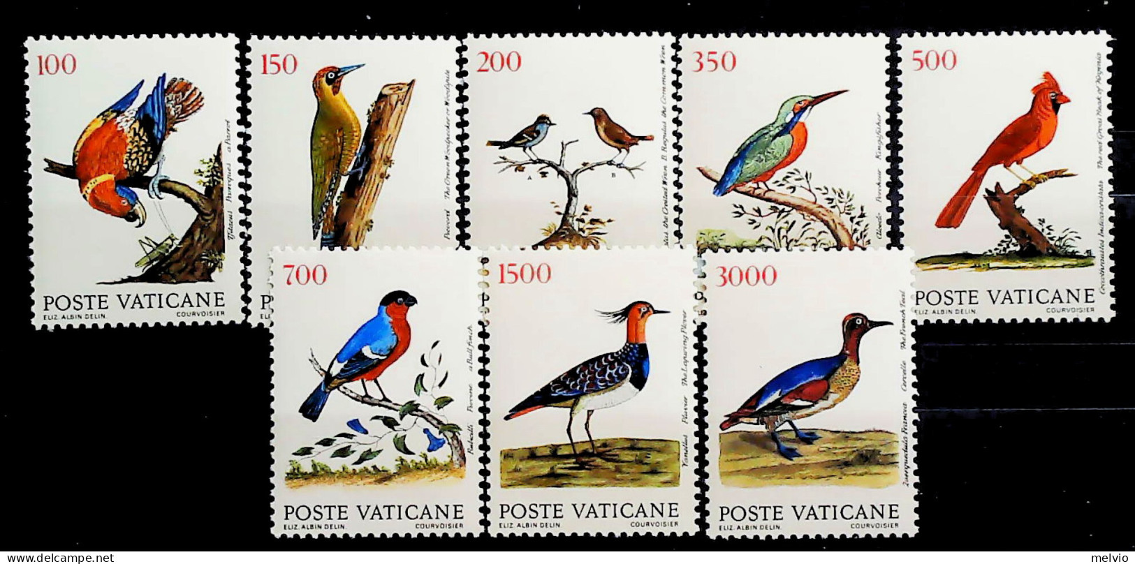 1989-Vaticano (MNH=**) Serie 8 Valori Uccelli - Other & Unclassified