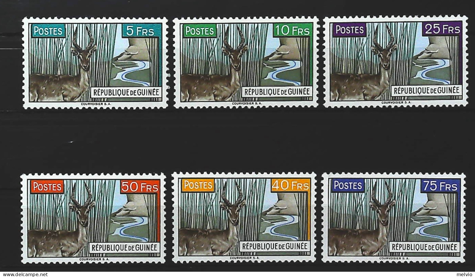 1961-Guinea (MNH=**) Serie 6 Valori Antilope - Guinée (1958-...)