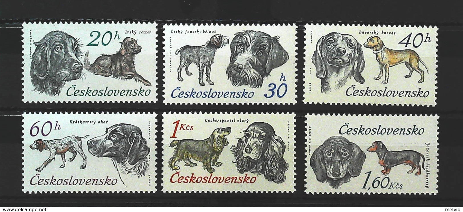 1973-Cecoslovacchia (MNH=**) Serie 6 Valori Cani - Autres & Non Classés