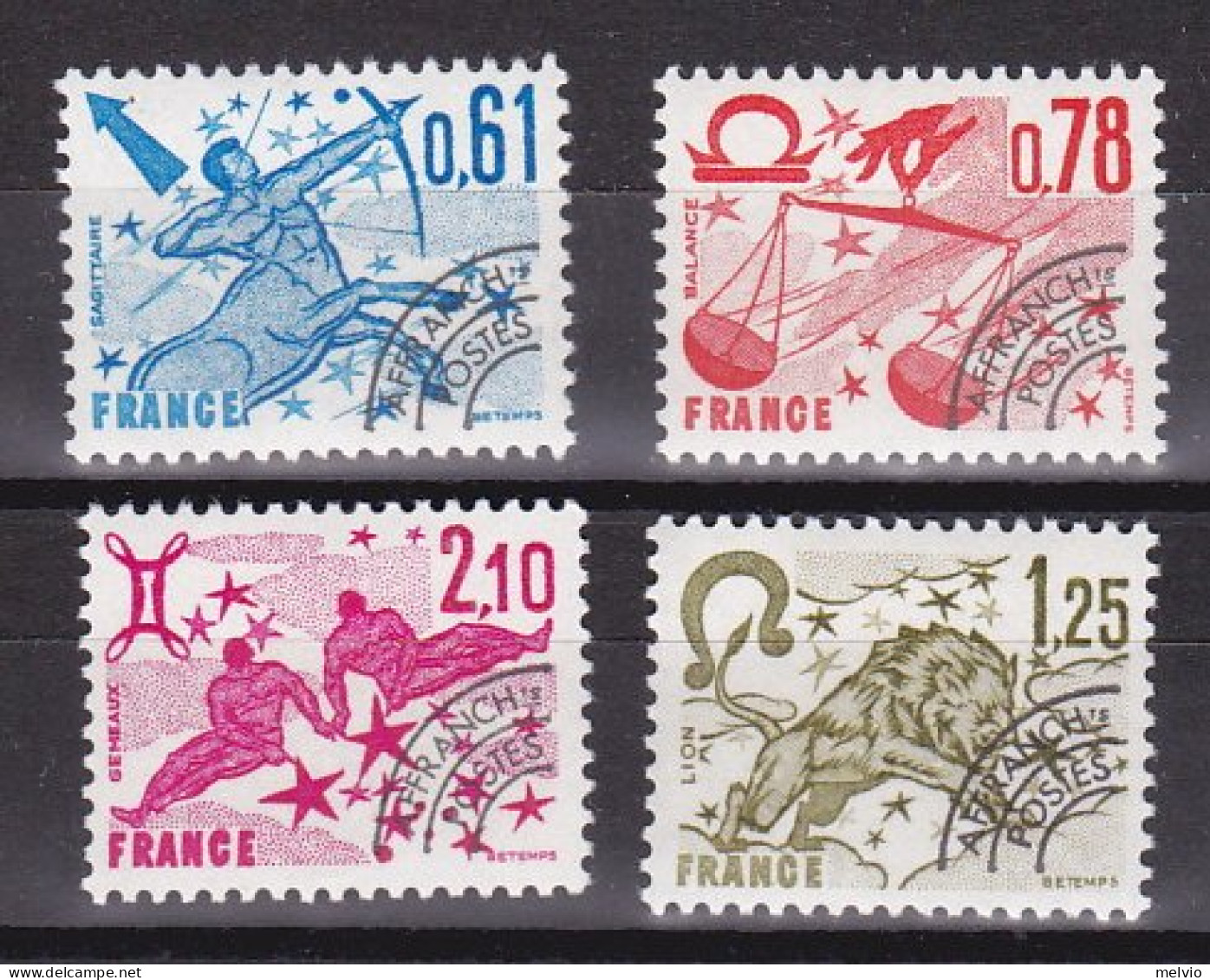 1978-Francia (MNH=**) Preannullati S.4v."Segni Dello Zodiaco" - Nuovi