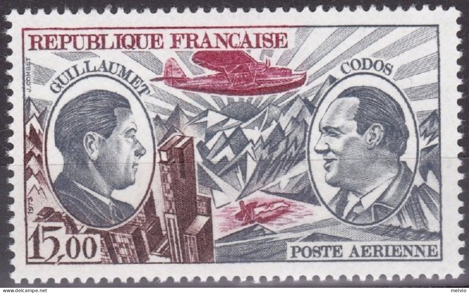 1973-Francia (MNH=**) Posta Aerea S.1v."Pionieri Dell'aviazione" - Nuevos