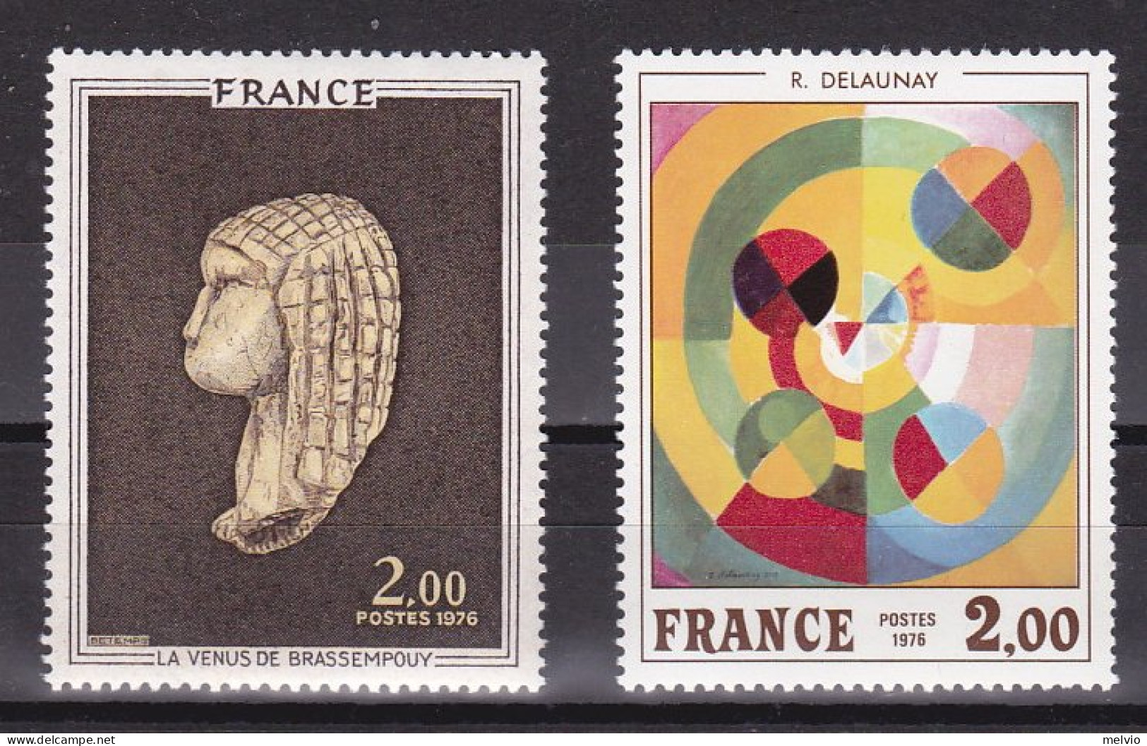 1976-Francia (MNH=**) S.2v."Opere D'arte" - Nuovi