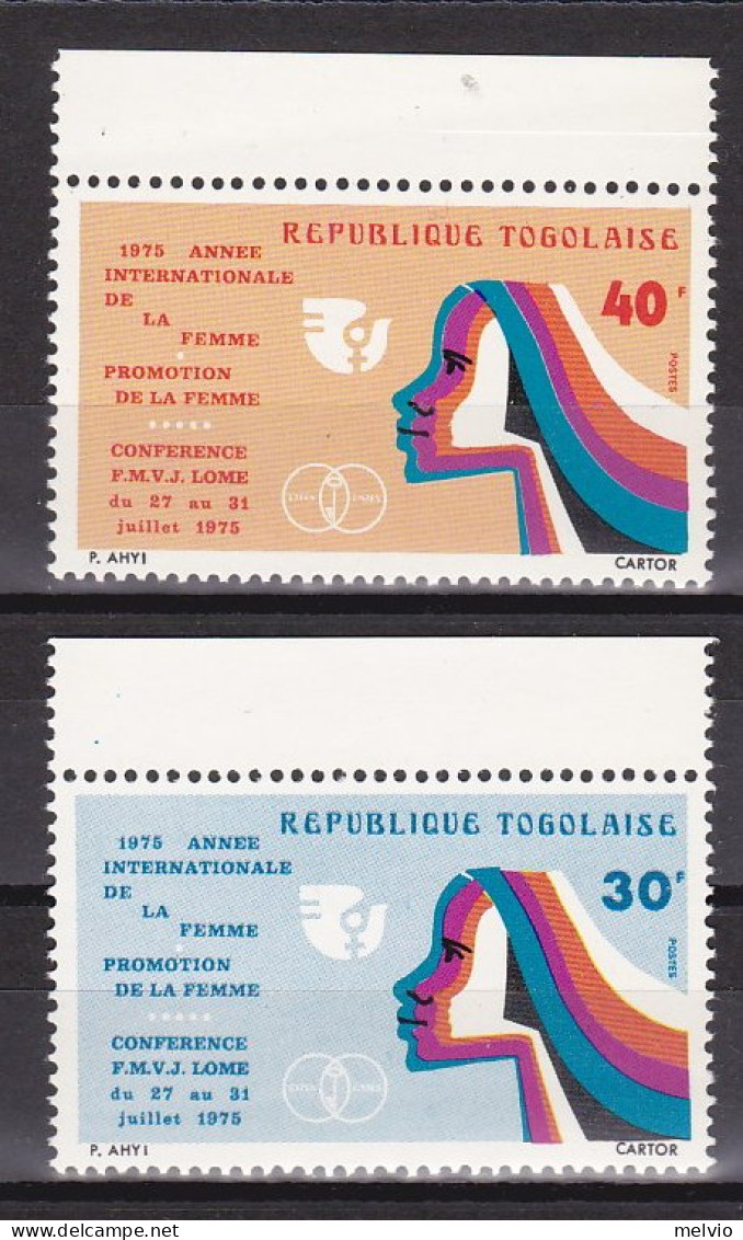1975-Togo (MNH=**) S.2v."Anno Internazionale Della Donna" - Togo (1960-...)